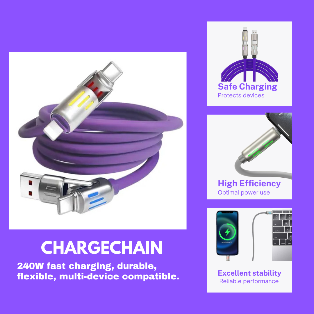 ChargeChain 240W Fast Charging Two-to-Two Data Cable